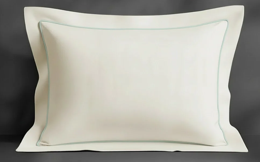Thumbnail: PILLOW CASE 200TC 100% COTTON OXFORD 1 ROW SATIN STITCH -CREAM
