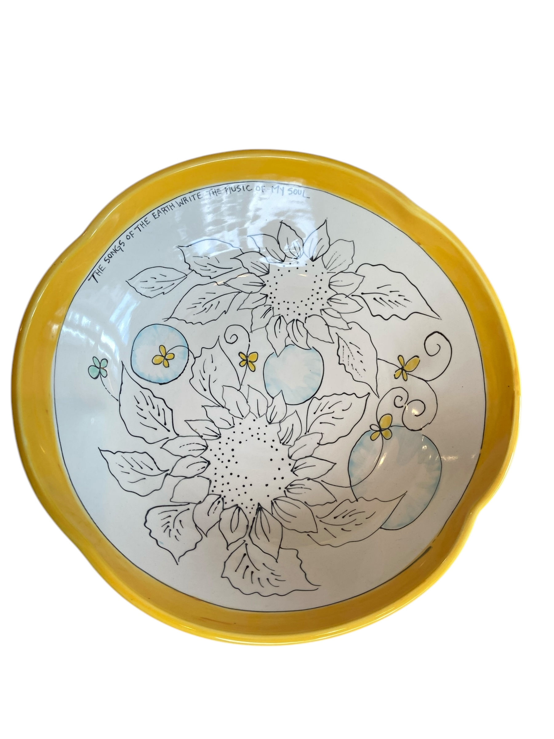 Wavy Sunflower 10 inch  bowl