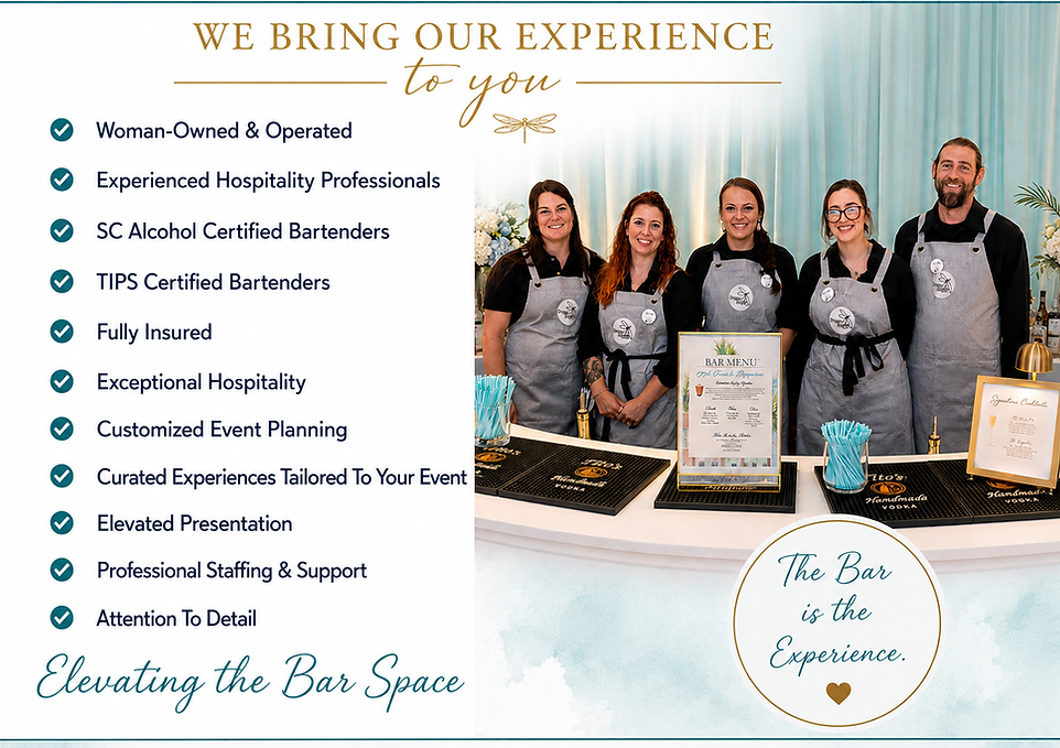 Dragonfly Experience& Experrienced Bartender Service