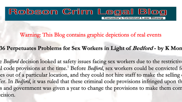 How Bill-36 Perpetuates Problems for Sex Workers in Light of Bedford - by K Montelban