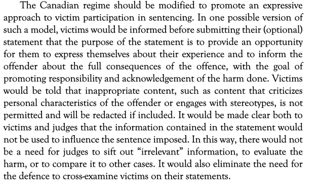 The Dangers of a Punitive Approach to Victim Participation in Sentencing: Victim Impact Statements