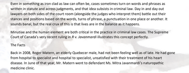 Actus Reus issues in criminal law – R. v. Javanmardi (2019) 2019 SCC 54