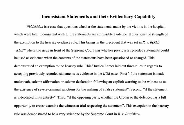 Inconsistent Statements and their Evidentiary Capability
