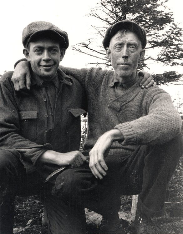 Bob Marshall (left) and Herbert Clark (right) atop an unknown High Peak in 1924