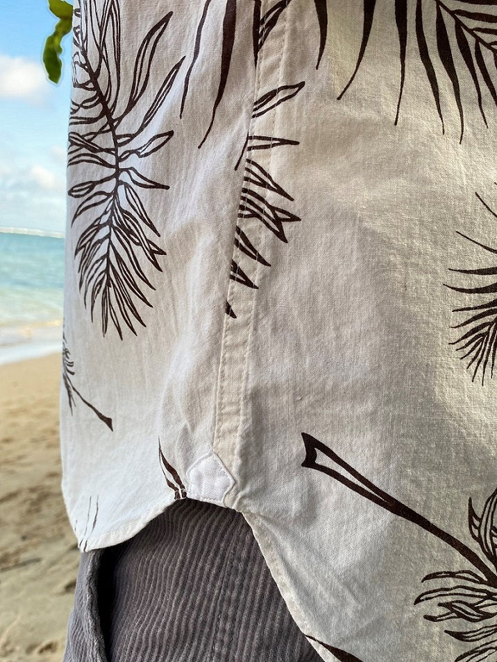 Thumbnail: Palm leaf smile pocket shirt / Brown Pt,