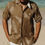 Thumbnail: Palm leaf print shirt / Khaki