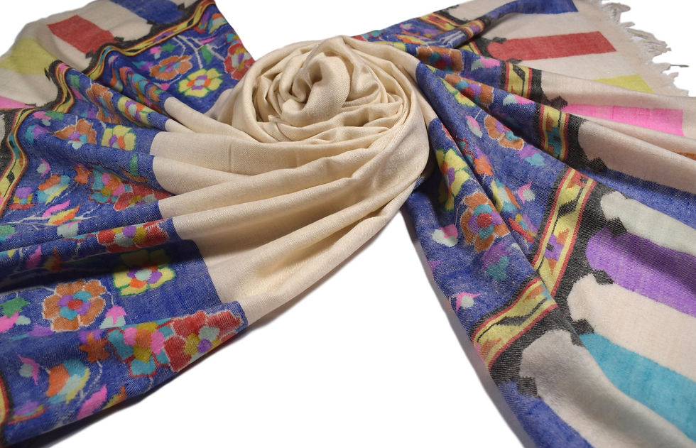 Thumbnail: Hand Woven Kani 100% Cashmere - Pashmina  - Pashmina