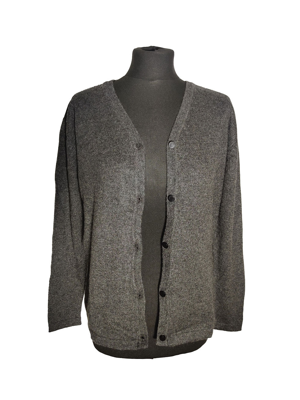 Thumbnail: Strickjacke Wolle, Cardigan Damen, anthrazit