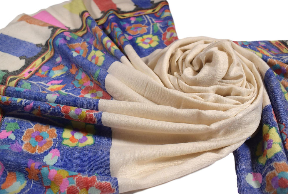 Thumbnail: Hand Woven Kani 100% Cashmere - Pashmina  - Pashmina