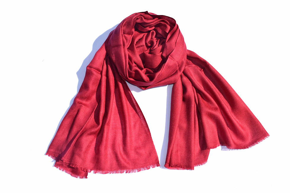 Thumbnail: Merino Wool Pashmina, dark red bordeaux