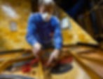 Mike Carlin at North Bennet Street School, Boston. Mike Carlin is a registered piano technician in Ann Arbor, Michigan.