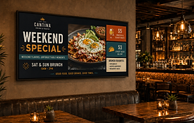 Digital Sign in restaurant