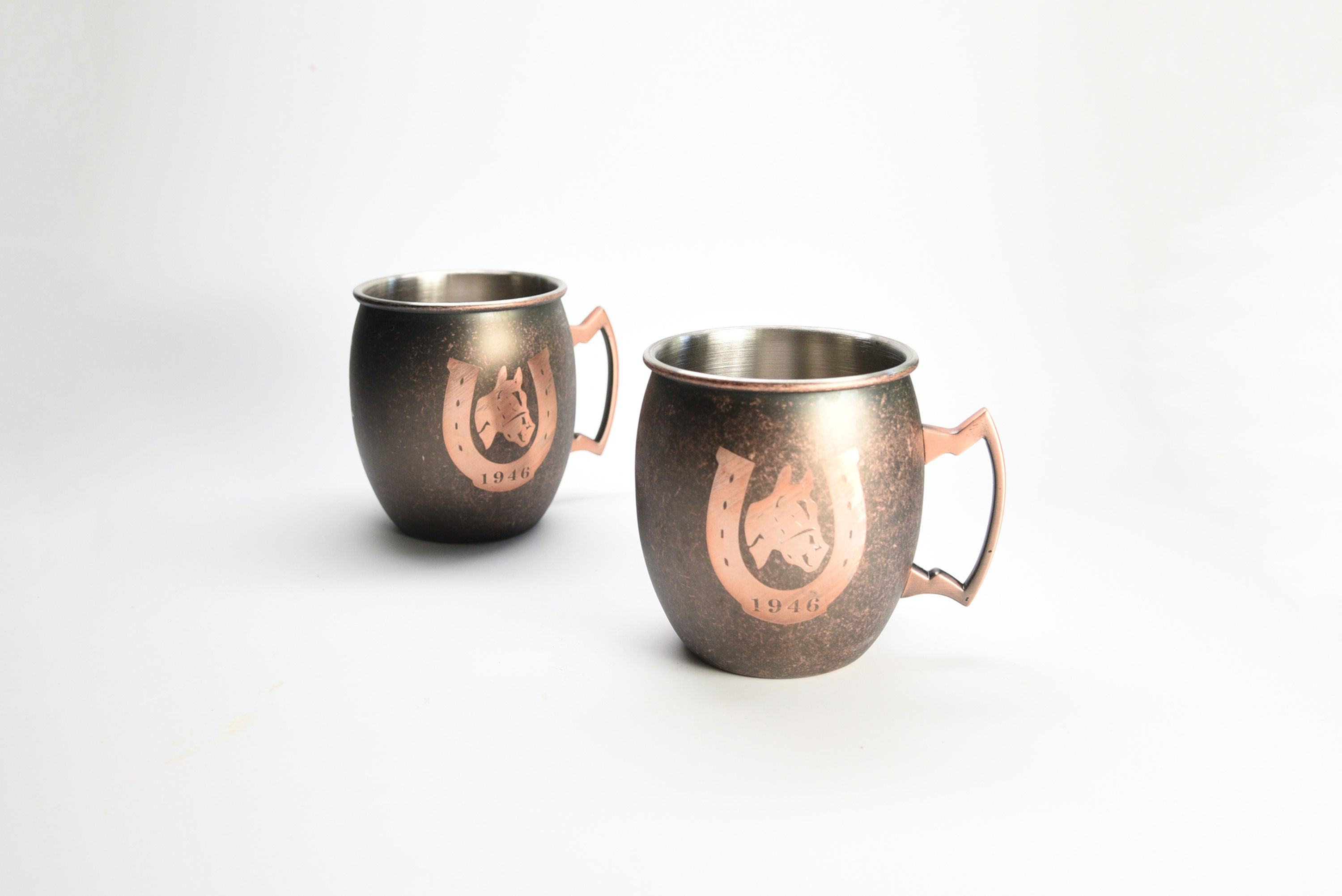 Engraved Turf Club copper moscow mule mug