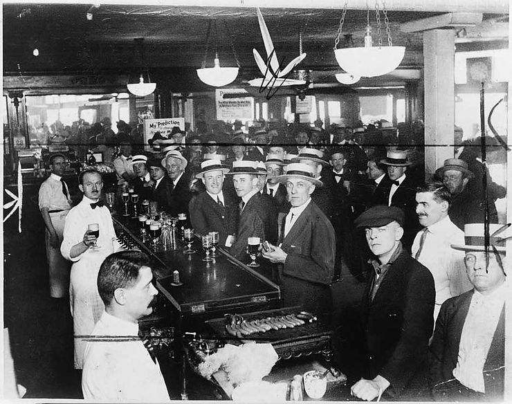 Gentlemen at a bar in Idaho's Prohibition era