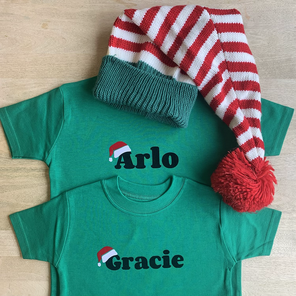 Thumbnail: Kids Santa Hat Name Tee