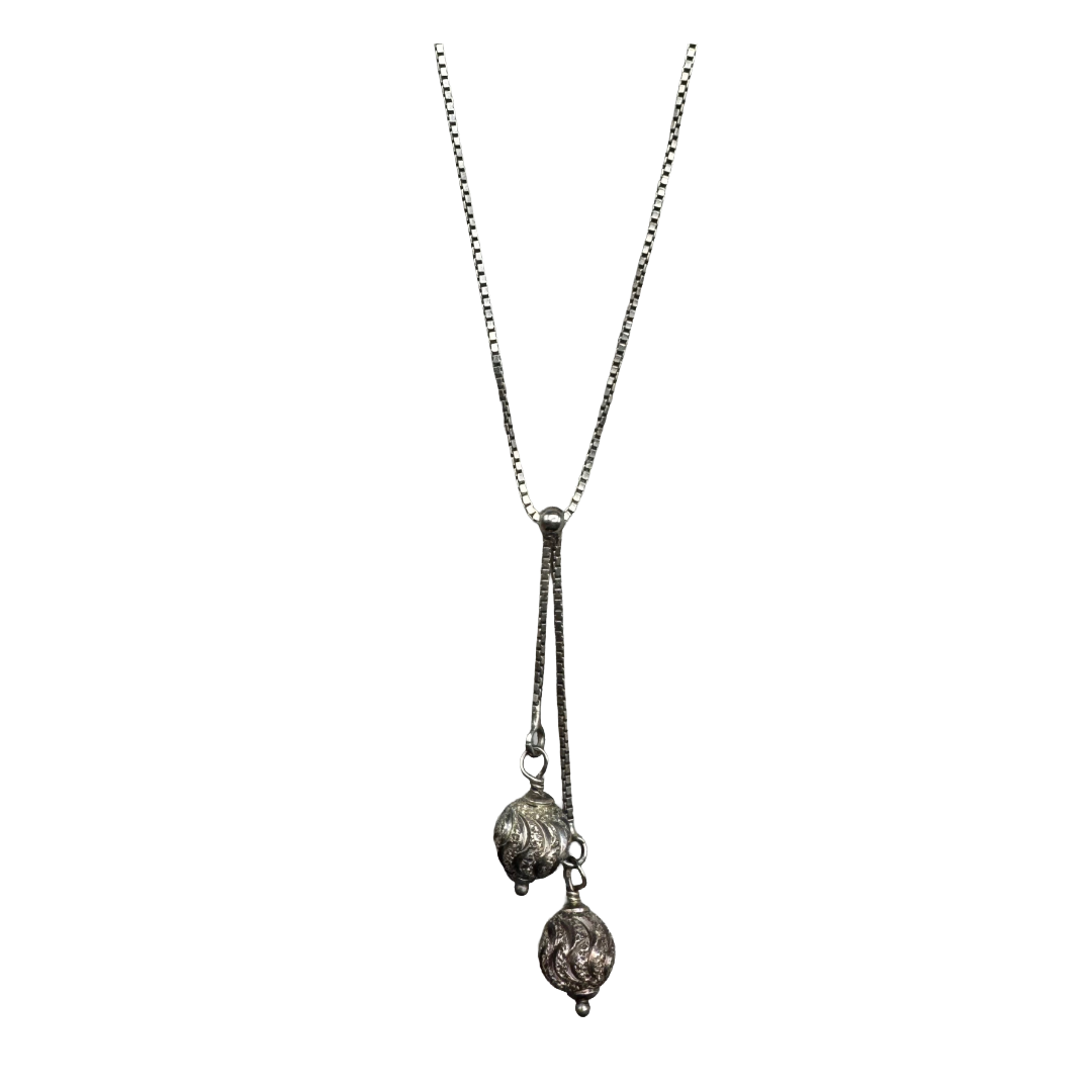 Y-DROP SILVER NECKLACE