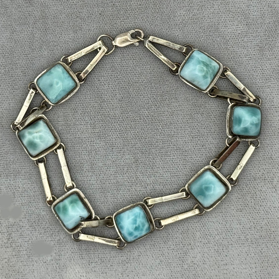 Thumbnail: STERLING SILVER & LARIMAR BRACELET