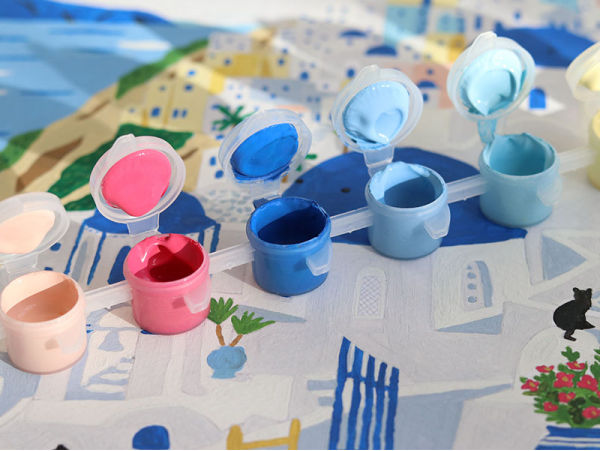 Miniature : Peinture au numéro - Santorini