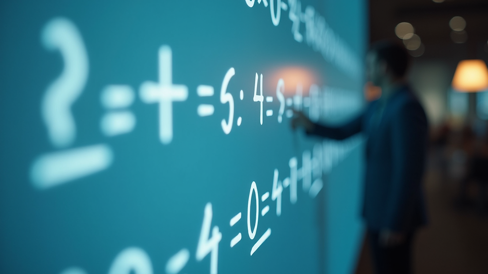 Close-up of a digital whiteboard showing a maths problem being solved