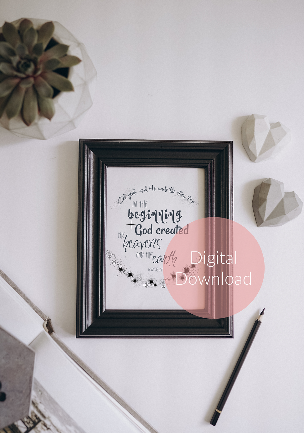'In the beginning' - Genesis 1:1 - Printable Bible Verse