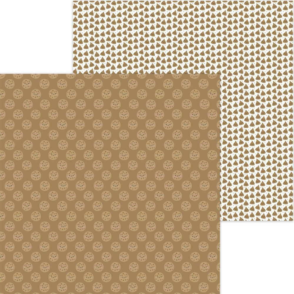 Doodlebug - Made with Love - 12x12" d/sided paper - Chocolate Chippies