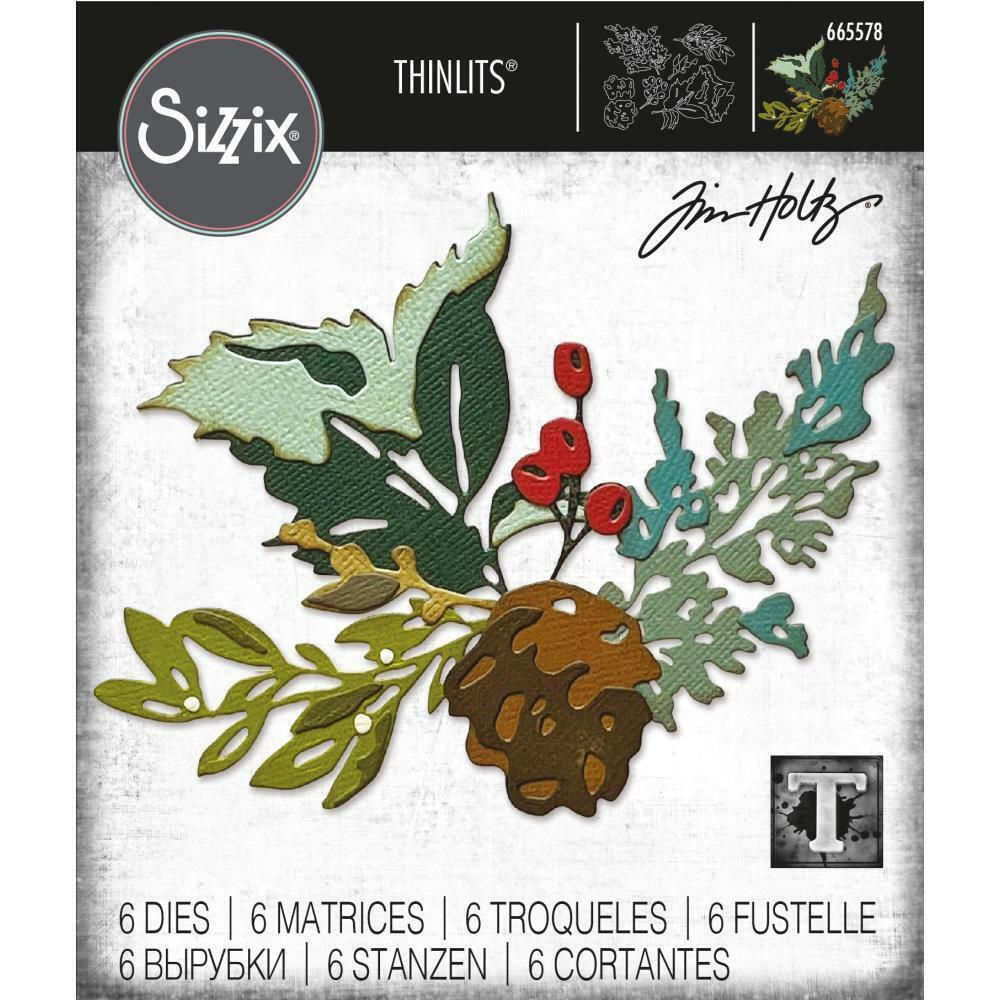 Sizzix Tim Holtz Thinlits Die Set - Holiday Brushstroke #2
