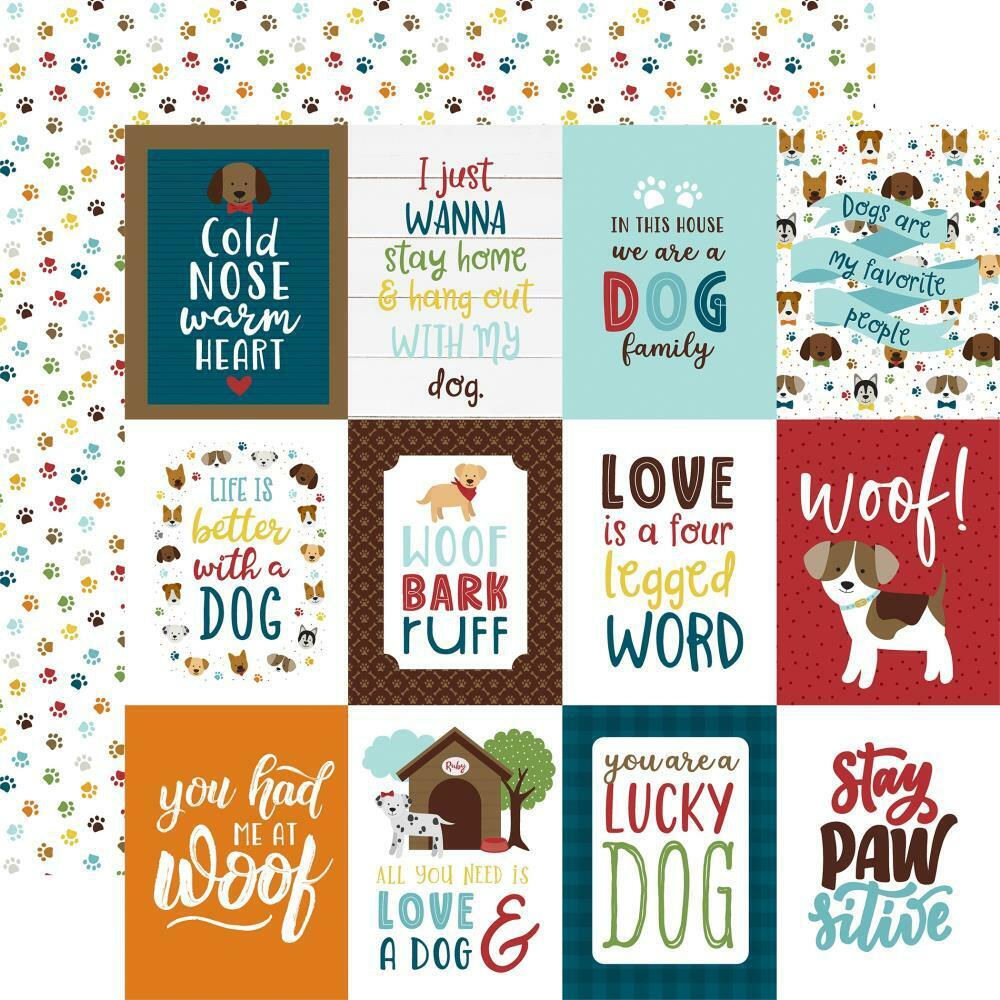 Echo Park - My Dog - 12x12" d/sided scrapbooking paper - 3x4 Journaling Cards
