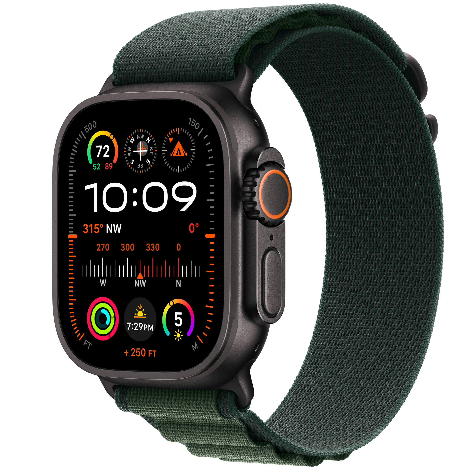 Apple Watch Ultra 2 GPS + Cellular 49mm – Črna (Dark Green Alpine Loop M)