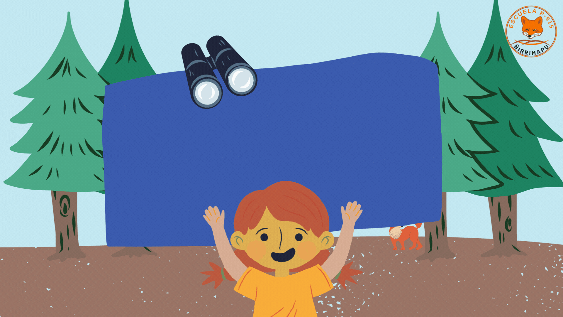 Camping Adventure Story Book Video in Green Brown Orange Illustrative Style.gif