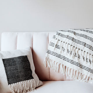 Pillow and Blanket on Couch