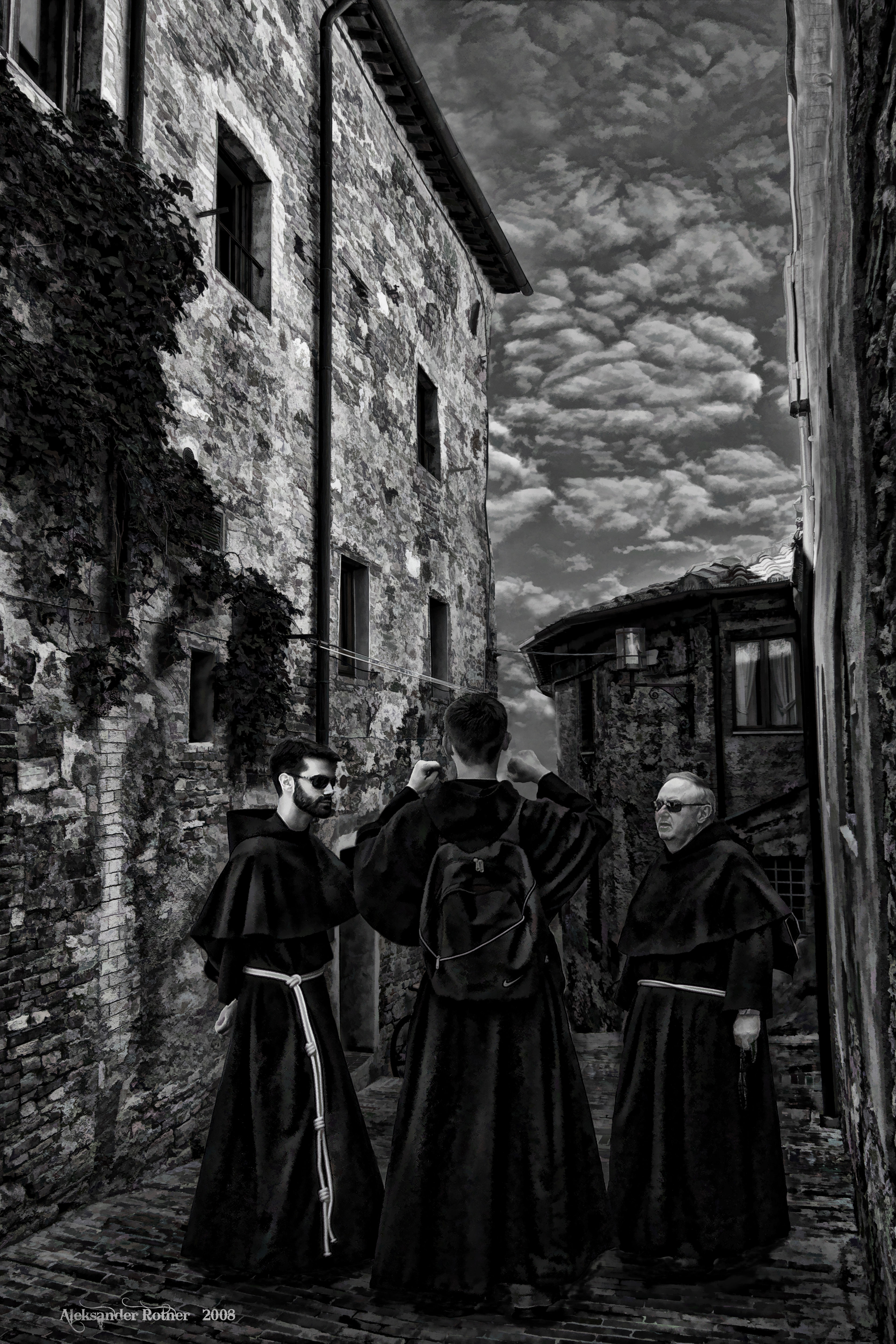 Three Monks in a Conversation