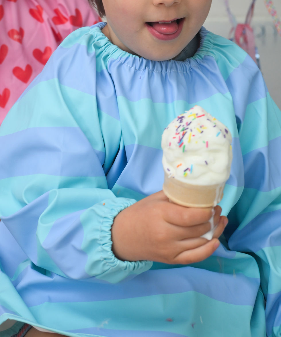 Thumbnail: Blue Stripe Waterproof Kids Art Smock and Food Bib