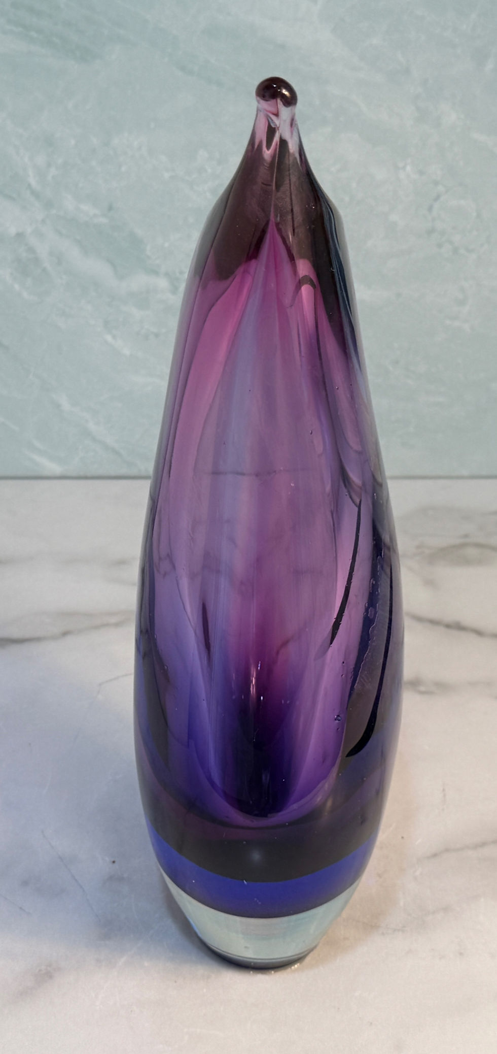 Thumbnail: Curated Collection - Modernist Sommerson Teardrop Tall Art Glass Vase