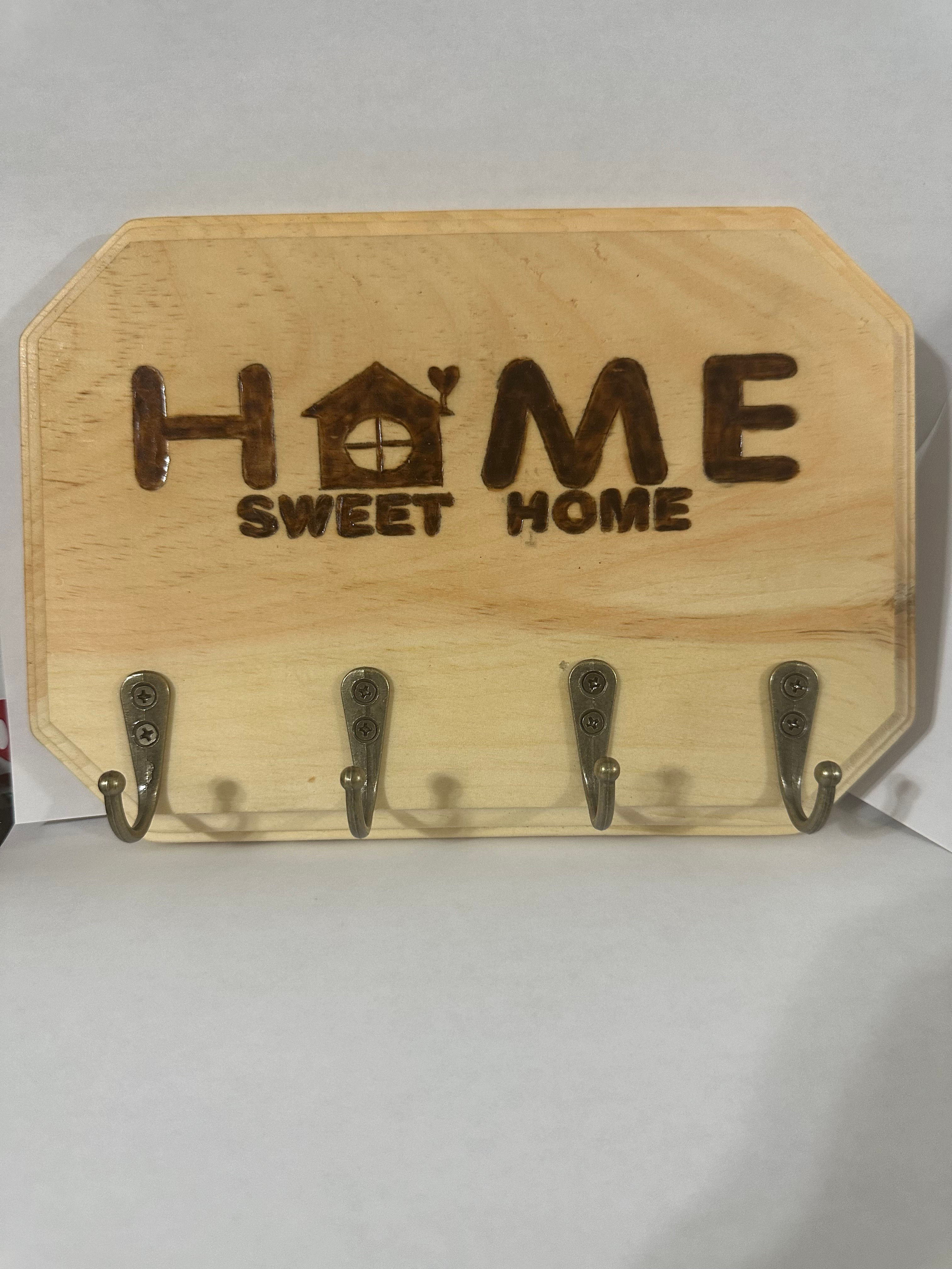 Home Sweet Home Wooden Key Holder