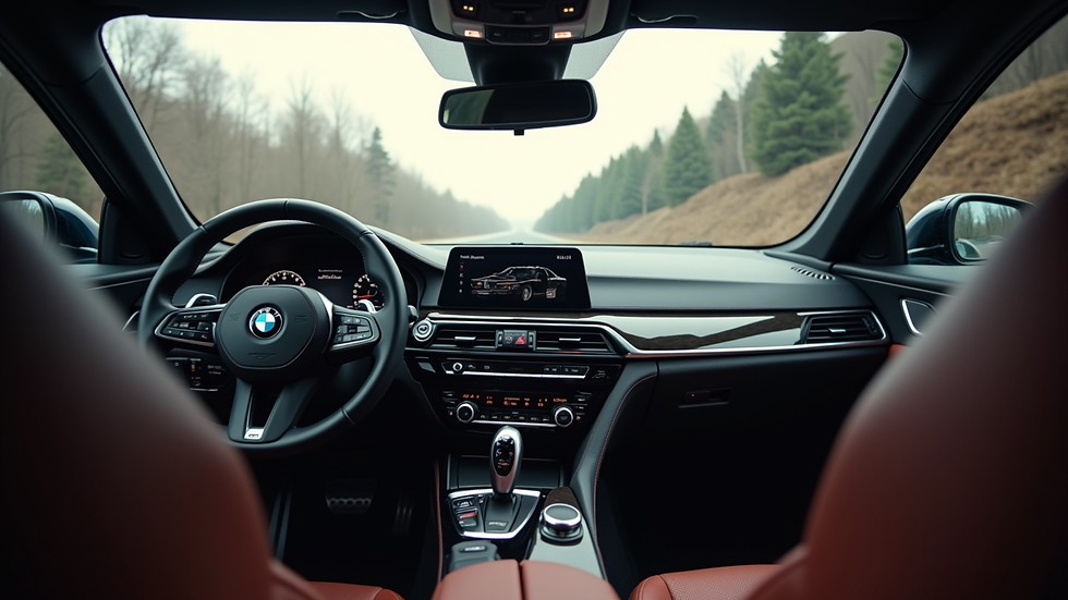 Eye-level view of a car interior showcasing stylish accessories
