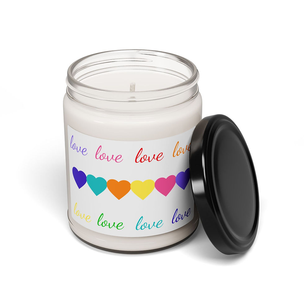 Thumbnail: Rainbow Hearts Love Pattern Soy Candle