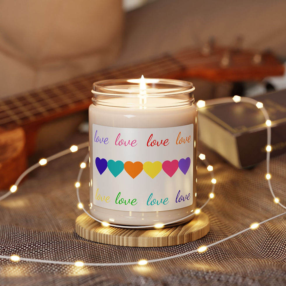 Thumbnail: Rainbow Hearts Love Pattern Soy Candle