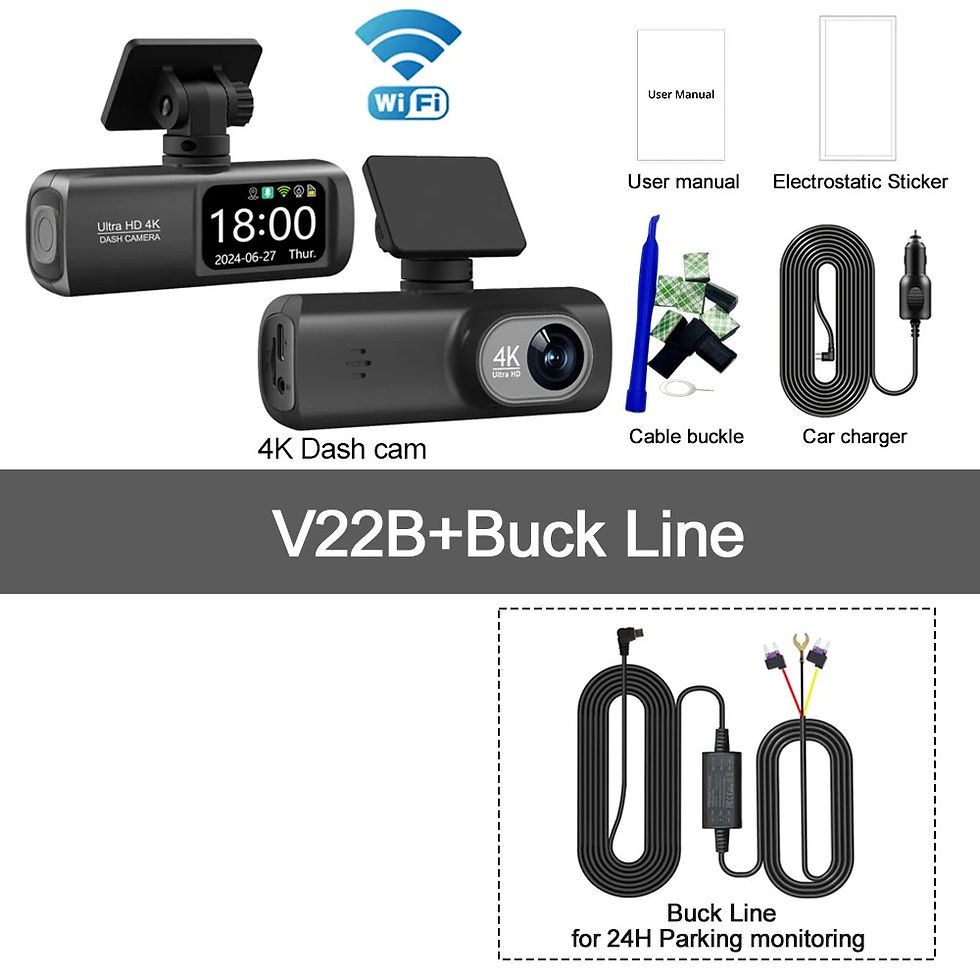 Thumbnail: UHD 4K WiFi Dash Cam Dual Lens Driving Recorder Car DVR Optional 1080P Rear Lens