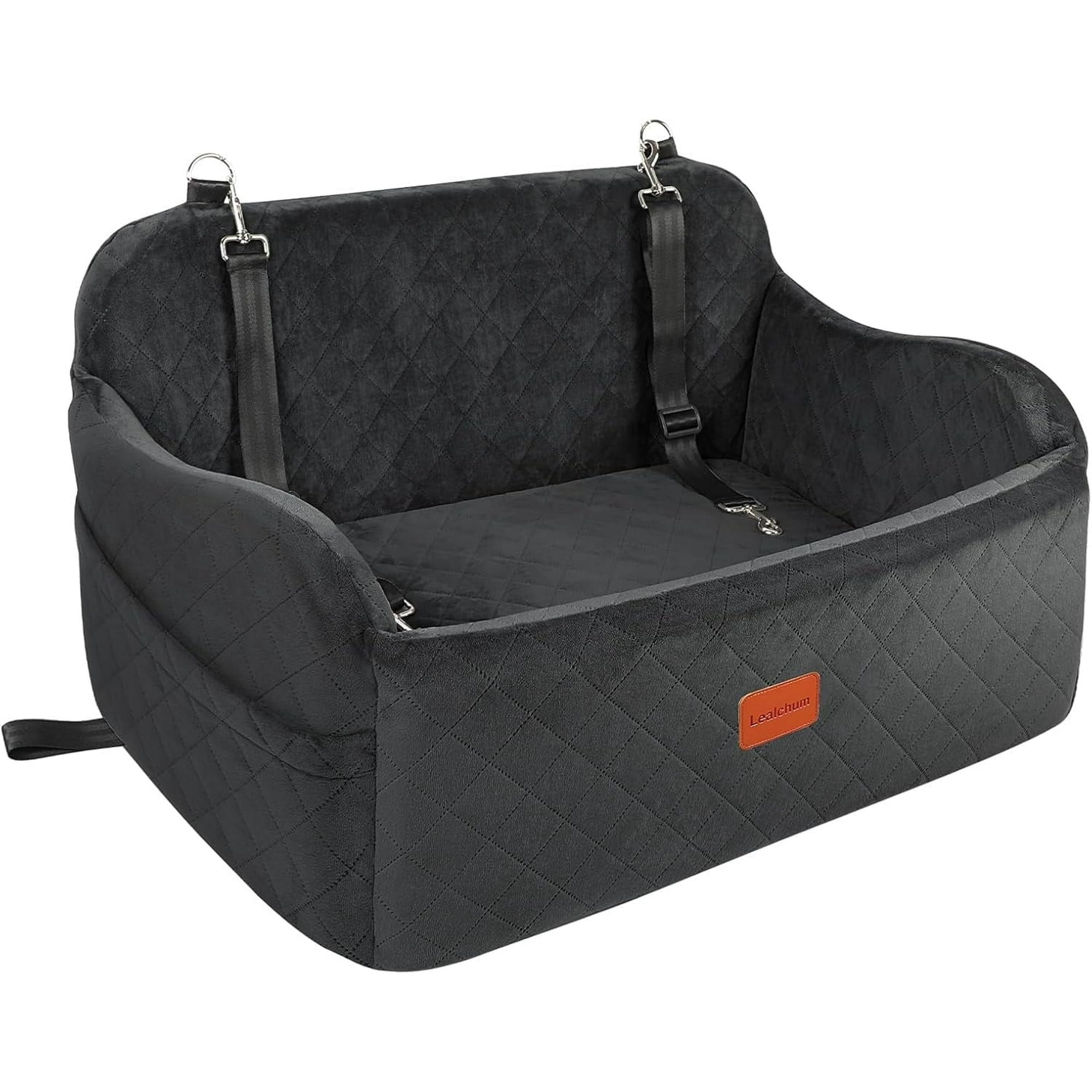 Lealchum Large Dog Car Seat,Memory Foam Cushion Car Seat for 2 Small Dogs,Medium