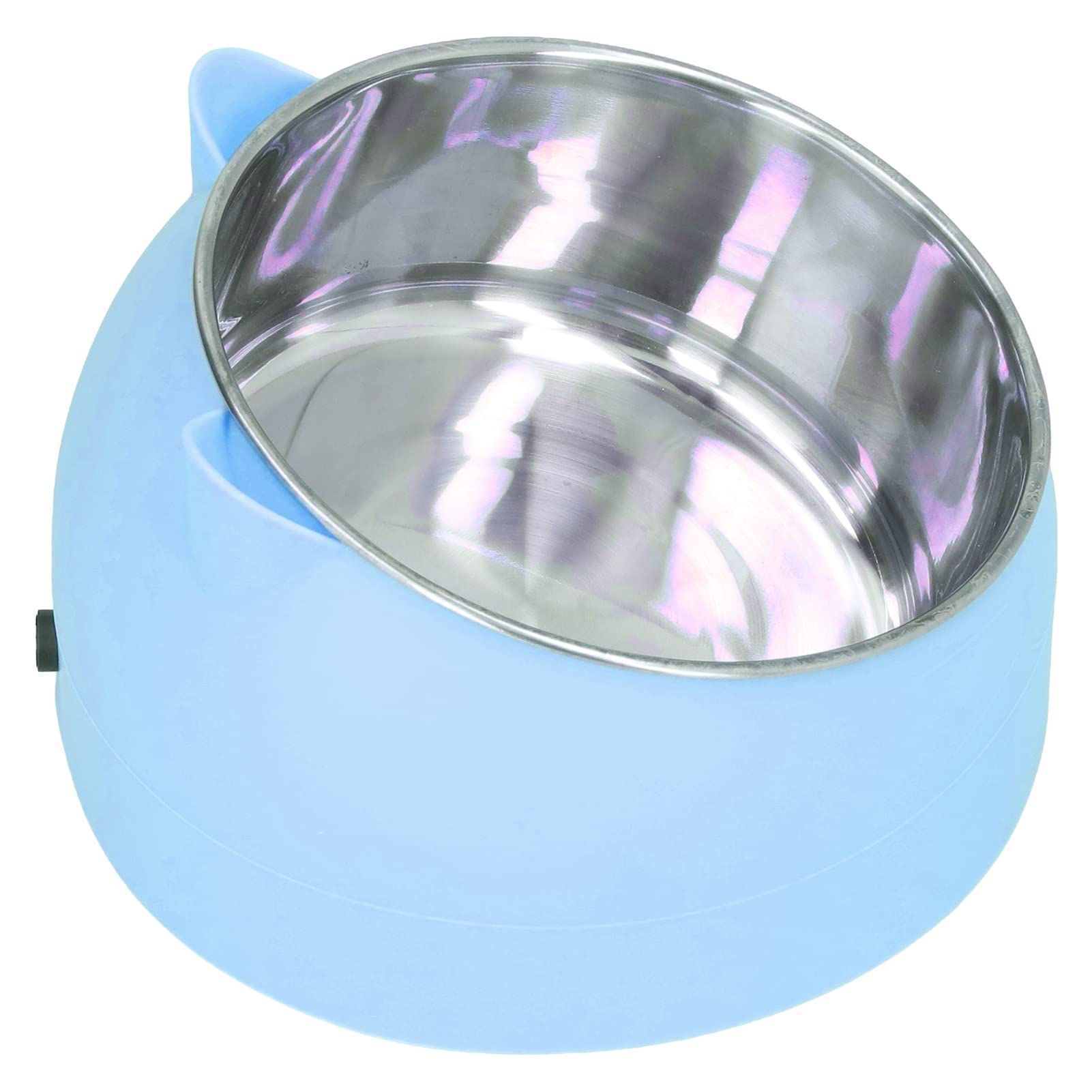 GLOGLOW Heated Pet Bowl Stainless Steel Temperature Cat Food Bowl Pet Heating Bo