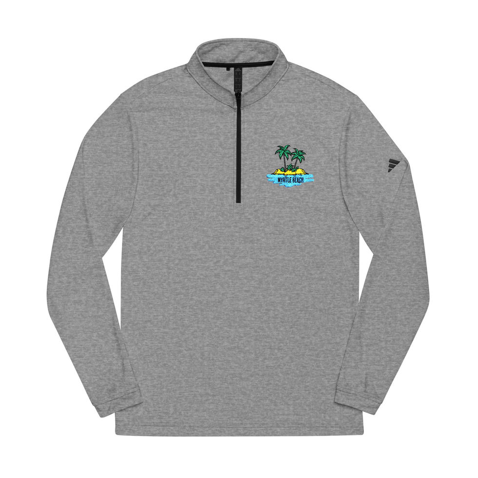 Heather Black Quarter Zip Pullover front view