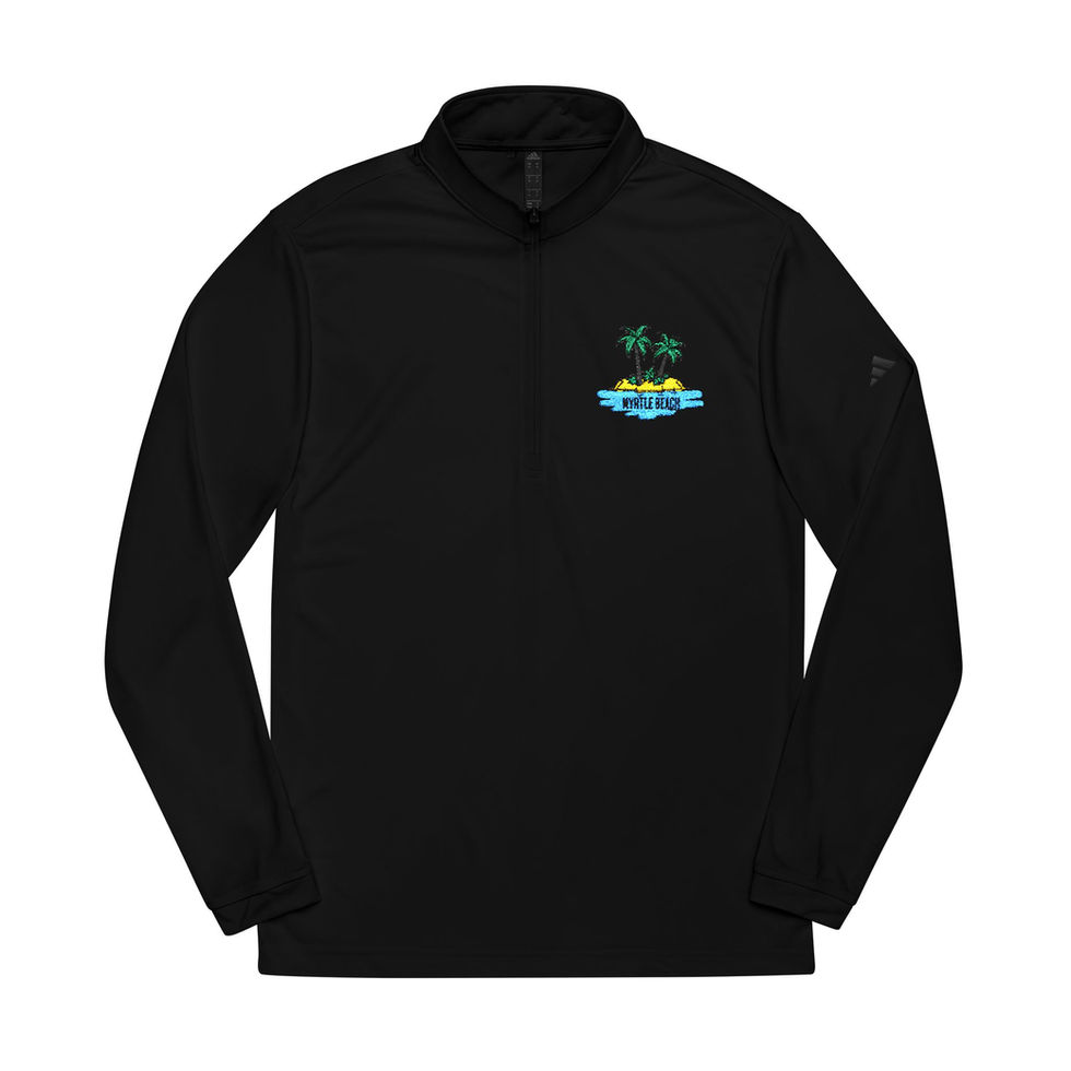 Black Quarter Zip Pullover front view