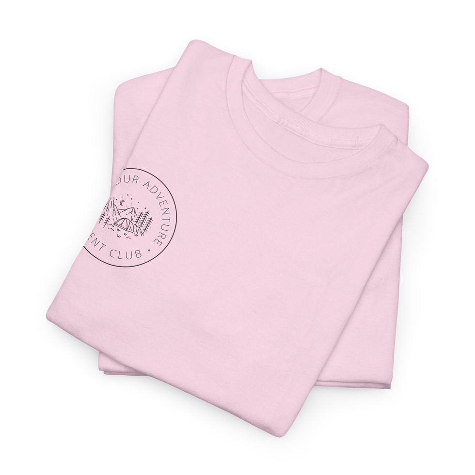 Pink Adventure Tent Club t-shirt Folded view