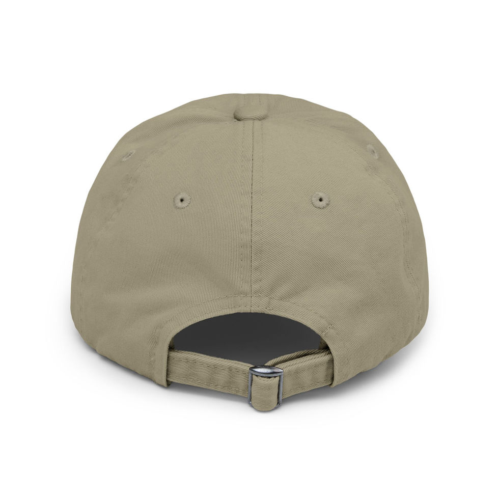Back View of Olive Distressed Cap