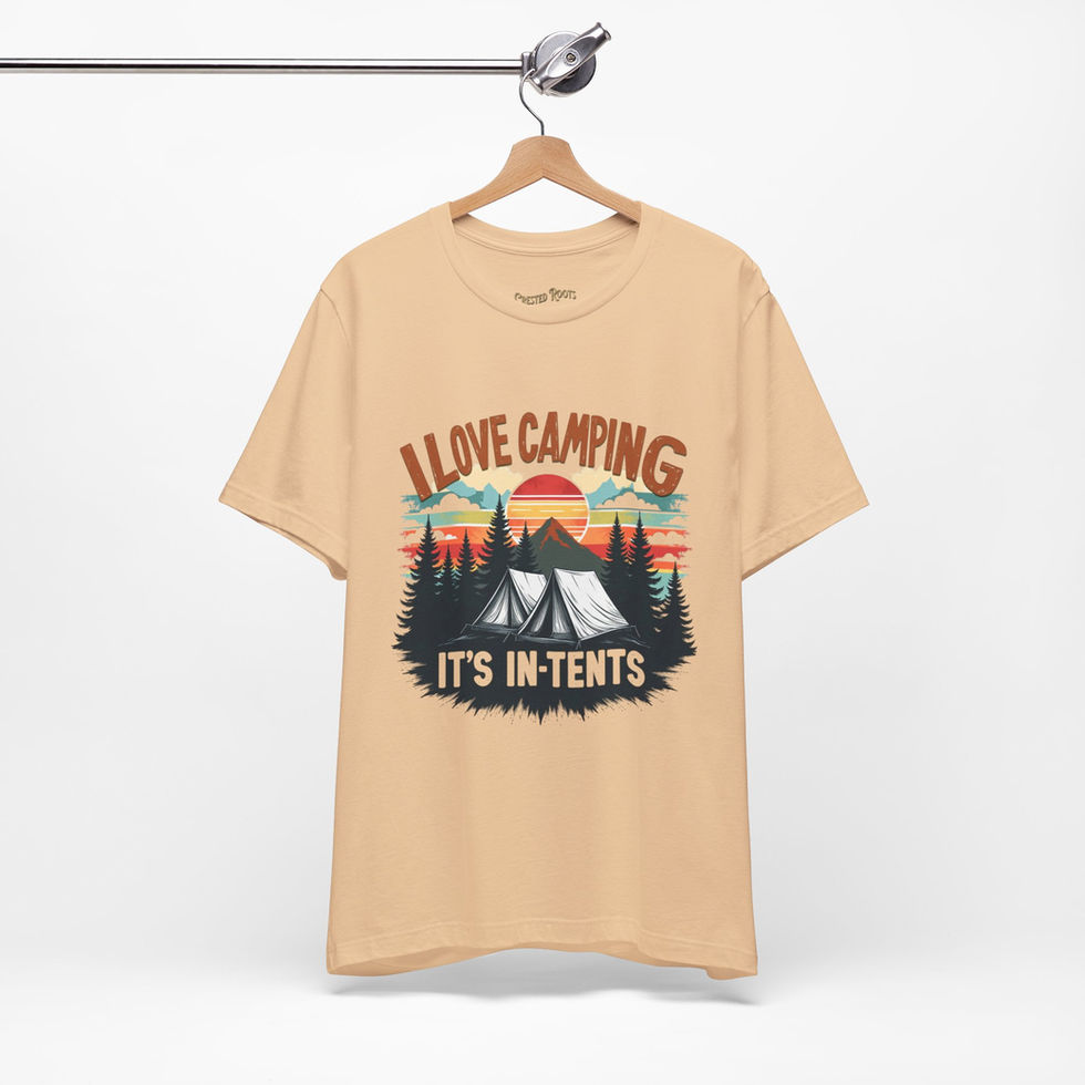 Front View of sand camping nature tee