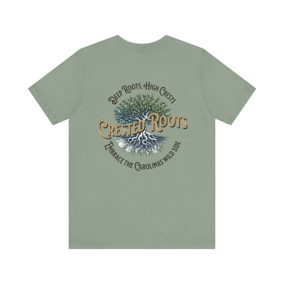 Crested Roots Embrace the Carolinas' Wild Side Tee Sage