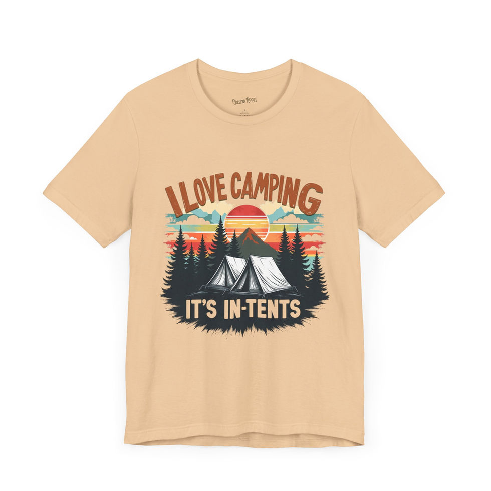 Front View of sand camping nature tee