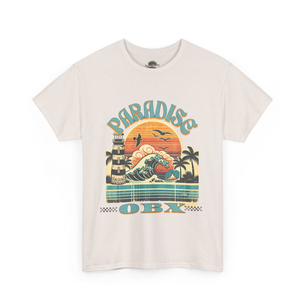 Ice Grey Paradise OBX Nature Tee Front View