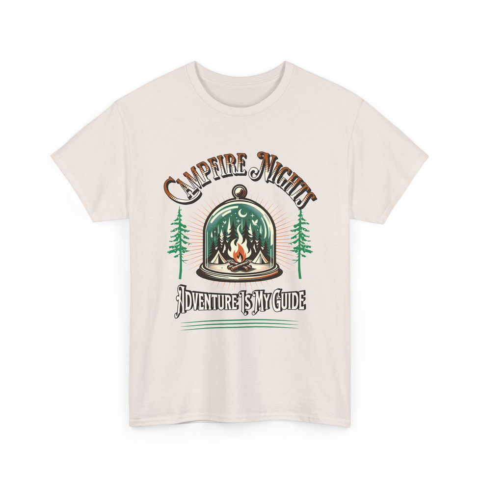 Ice Grey Campfire Nights tee front view