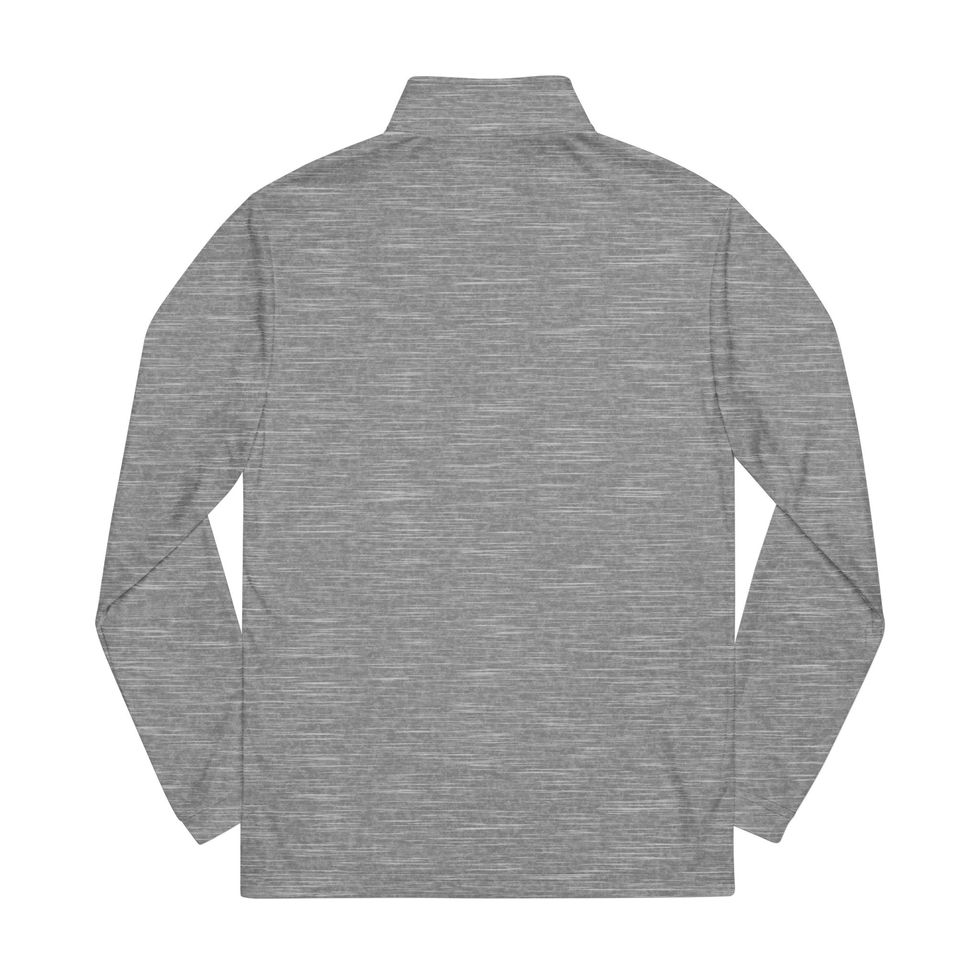 Heather Black Quarter Zip Pullover back view